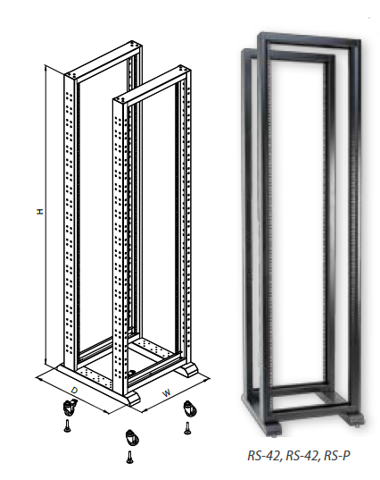RS series 19" open frames (two-four post)